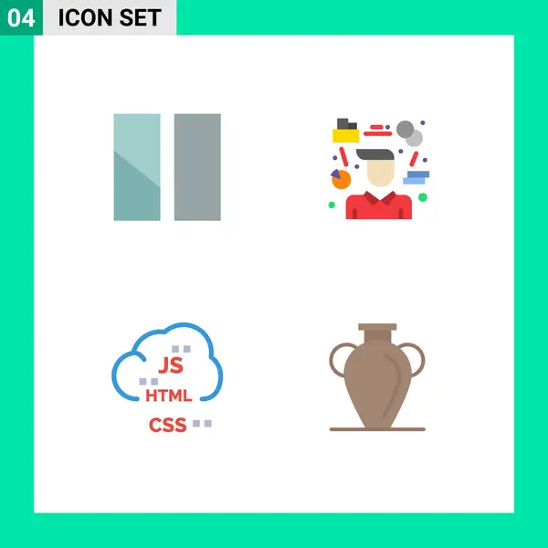 Thematic Vector Flat Icons Editable Sysymbols Editing Cloud Layout Tasks — Archivo Imágenes Vectoriales