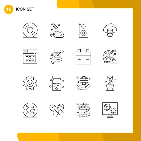 Stock Vector Icon Pack Líneas Signos Símbolos Para Sitio Web — Archivo Imágenes Vectoriales