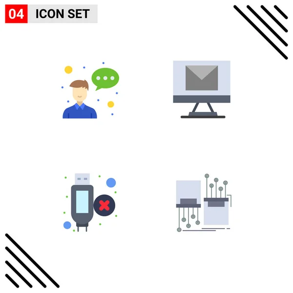 Universal Flat Icon Signs Symbols Avatar Hdmi Profession New Fiber — 스톡 벡터