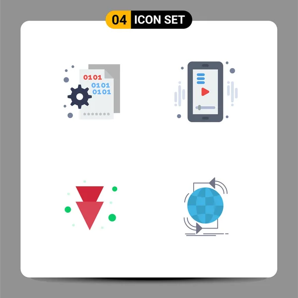 Icônes Plates Vectorielles Thématiques Symboles Modifiables Navigateur Flèche Page Mobile — Image vectorielle