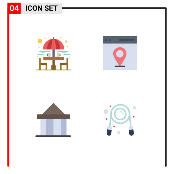 Flat Icon Concepto Para Websites Móvil Silla Apps Ciudadela Mesa — Archivo Imágenes Vectoriales