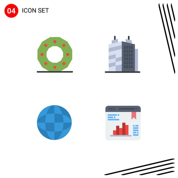 Flat Icon Pack Mit Universellen Symbolen Für Feier Ort Urlaub — Stockvektor