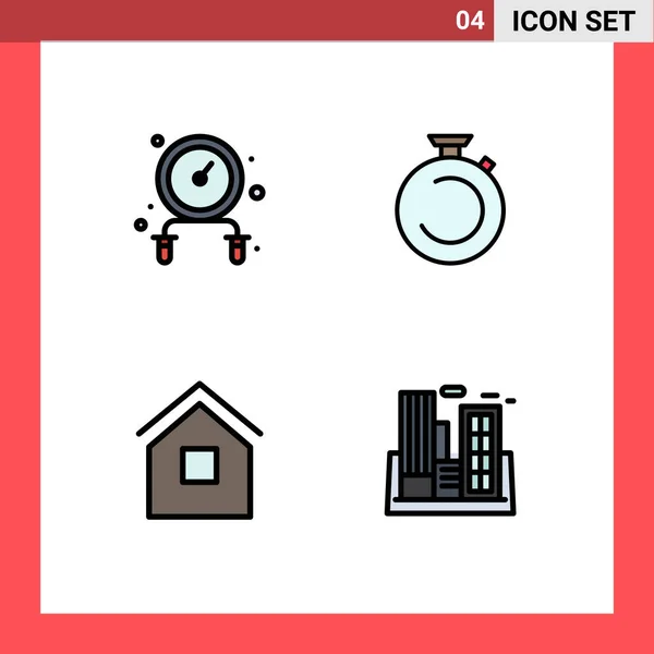 Creatieve Iconen Moderne Tekens Symbolen Van Oefening Huis Camposs Timer — Stockvector