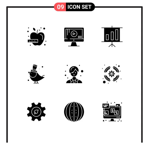 Stock Vector Icon Pack Van Line Tekens Symbolen Voor Vrouw — Stockvector