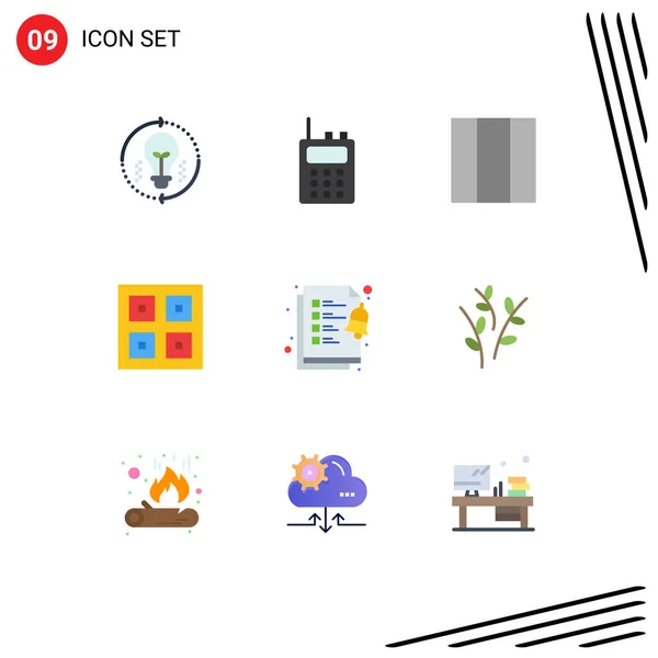 Modernes Set Mit Flachen Farben Und Symbolen Wie Aufgaben Checkliste — Stockvektor