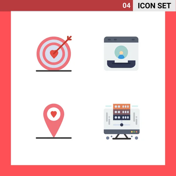 Stock Vector Icon Pack Line Signs Symbols Heart Location Wedding — 스톡 벡터