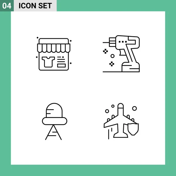 Set Modern Icons Symbols Signs Sale Led Store Instrument Fly — Stock Vector