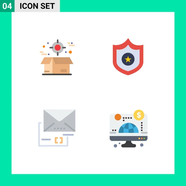 Icône Vectorielle Stock Paquet Signes Symboles Ligne Pour Boîte Document — Image vectorielle