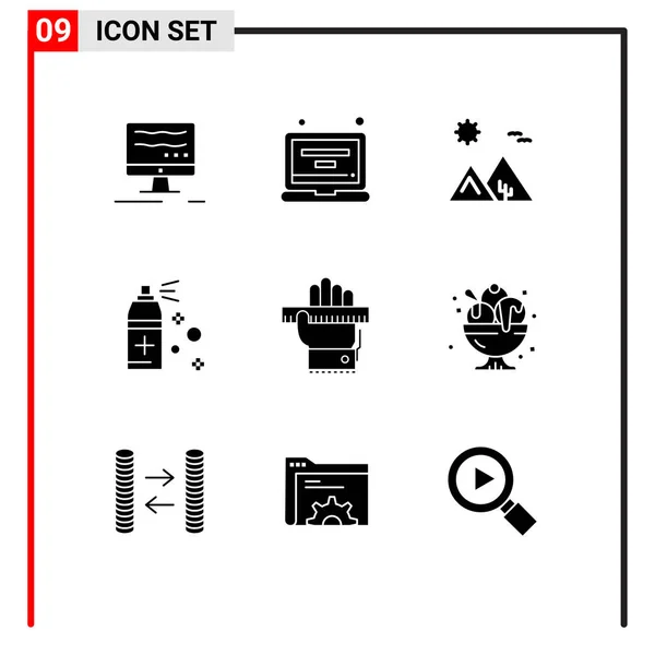 Interface Utilisateur Glyphe Solide Pack Signes Symboles Modernes Apprentissage Éducation — Image vectorielle