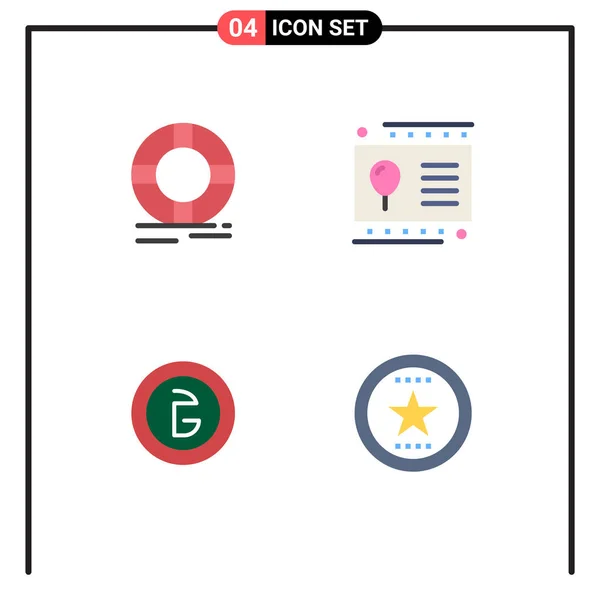 Flat Icons Signs Symbols Circle Bangladesh Protection Holiday Currency Editable — 스톡 벡터