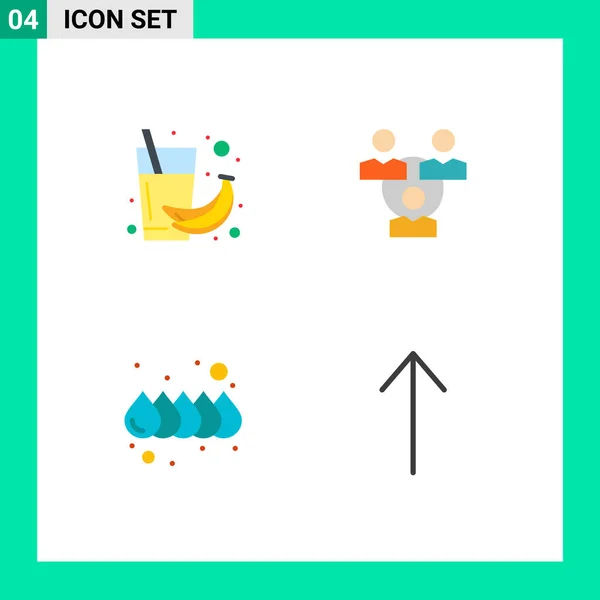 Flat Icon Konzept Für Webseiten Mobile Und Apps Banane Farbe — Stockvektor