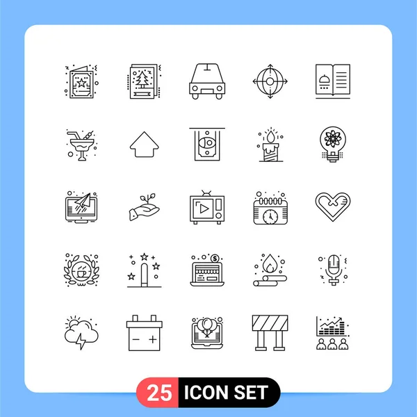 Stock Vector Icon Pack Líneas Signos Símbolos Para Romance Gracias — Vector de stock