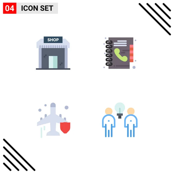 User Interface Pack Basic Flat Icons Building Fly Market Directory — Stock Vector