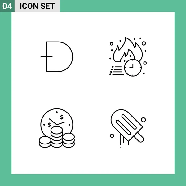 Set Van Vector Filledline Flat Colors Grid Voor Dogecoin Verkoop — Stockvector