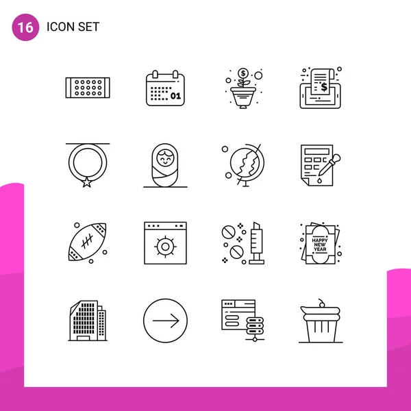 Set Modern Icons Symbols Signs Fashion Accessories Money Tag Phone — Stock Vector