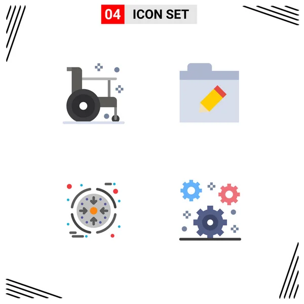 User Interface Flat Icon Pack Señales Símbolos Modernos Enfermedad Gestión — Vector de stock