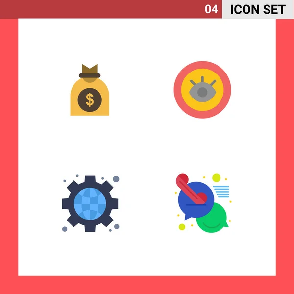 Universal Flat Icons Set Web Mobile Applications Capital Interface Business — Stock Vector