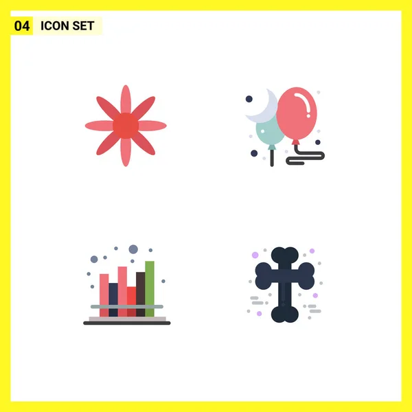 Set Von Modernen Symbolen Symbole Zeichen Für Blume Prognose Ballon — Stockvektor