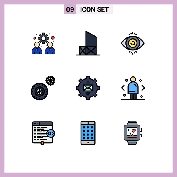 Universal Icon Symbols Group Modern Filledline Flat Colores Correo Electrónico — Vector de stock