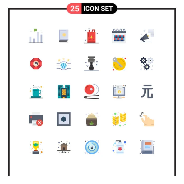 Vector Icon Pack Line Signs Symbols Time Date Star Calendar — 스톡 벡터