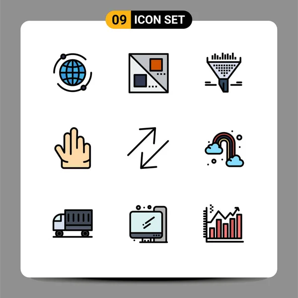 Stock Vector Icon Pack Van Line Signs Symbolen Voor Regenboog — Stockvector