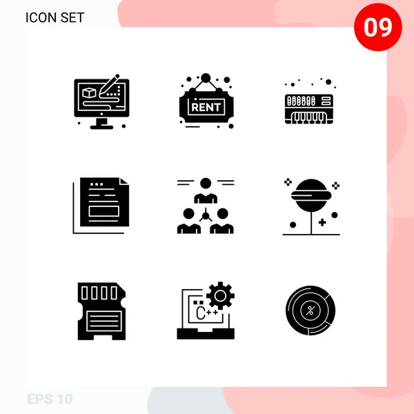 Creative Icons Modern Jelek Szimbólumok Felhasználó Iroda Analóg Számla Dokumentum — Stock Vector