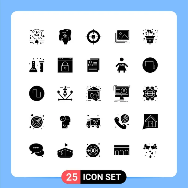 Set Modern Icons Sysymbols Signs Nature Image Scrub Gallery Research — Vector de stock