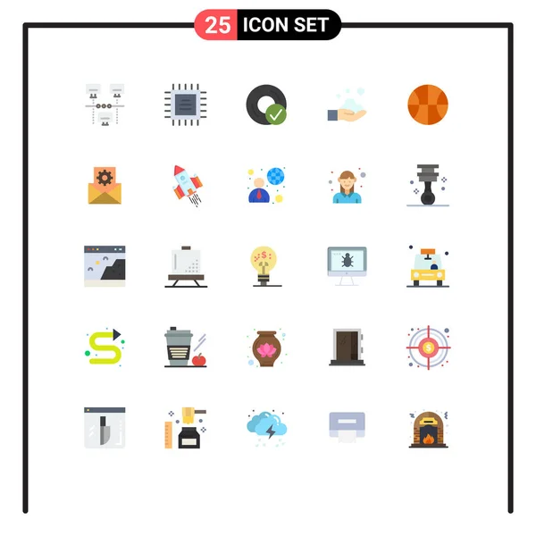 25个现代标志及套装 清洁可编辑向量设计元素的用户界面平面彩色包装 — 图库矢量图片