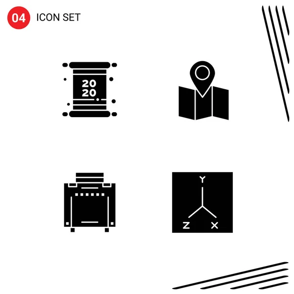 Set Modern Icons Symbols Signs Card Travel Invoice Pointer Location — Stock Vector