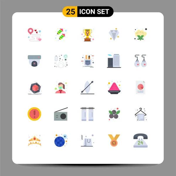 25の創造的なアイコン現代的な記号と食品 ダイヤモンドのシンボル編集可能なベクトルデザイン要素 — ストックベクタ