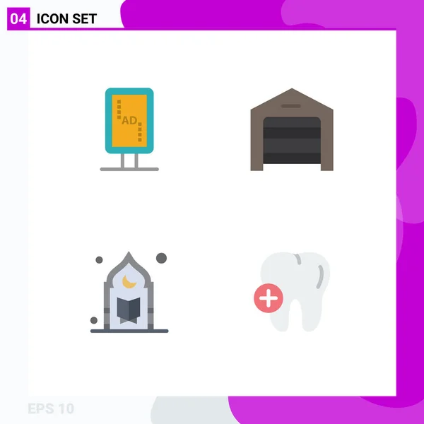 Interface Usuário Flat Icon Pack Modern Signs Symbols Board Muslim — Vetor de Stock
