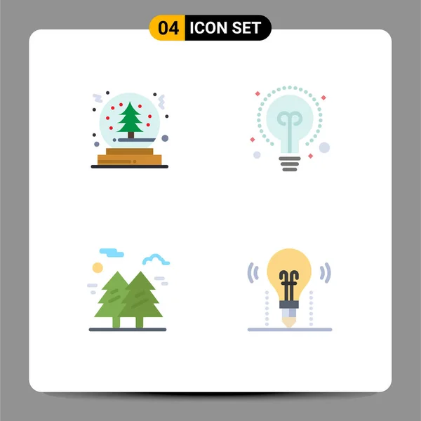 Set Modern Icons Symbols Signs Christmas Nature Tree Idea Park — Stock Vector