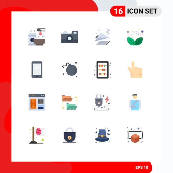 User Interface Flat Color Pack Modern Signs Symbols Phone Spa - Stok Vektor