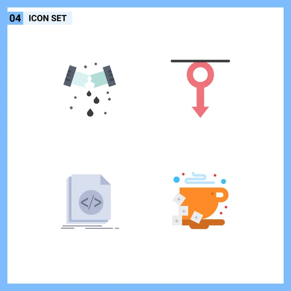 Flat Icon Pack Mit Universellen Symbolen Für Leck Code Sanitär — Stockvektor
