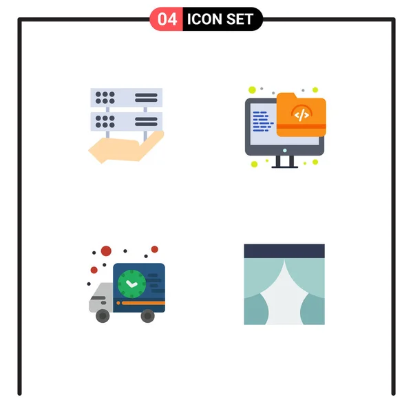 Stock Vector Icon Pack Line Signs Symbols Data Shipping Control — 스톡 벡터