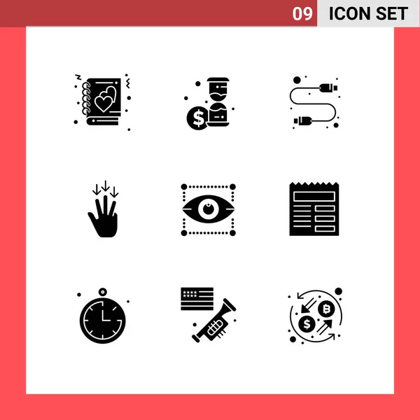 Set Modern Icons Sysymbols Signs Design Creativity Computer Gestures Editable — Vector de stock