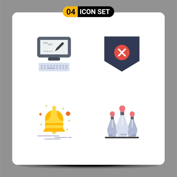 Stock Vector Icon Pack Mit Linienzeichen Und Symbolen Für Computer — Stockvektor