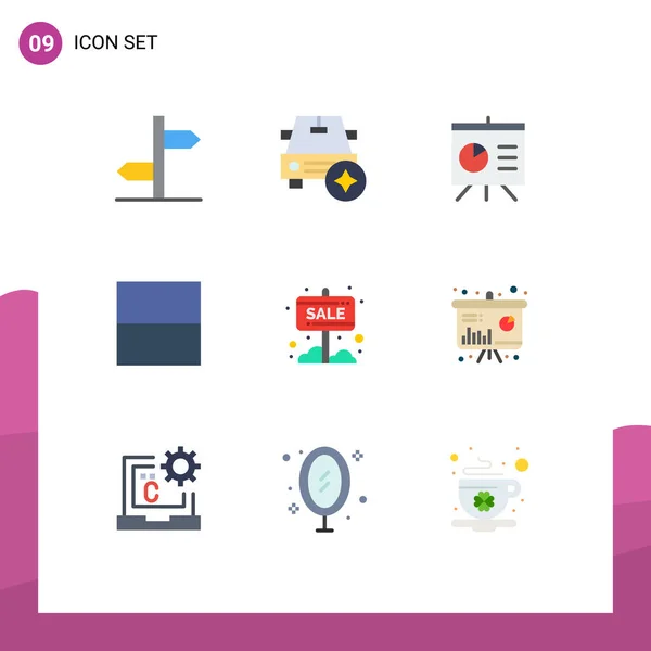 Set Modern Icons Sysymbols Signs Sale Board Info Board Analytics — Archivo Imágenes Vectoriales