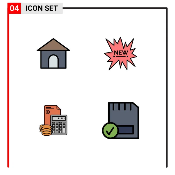 Stock Vector Icon Pack Líneas Signos Símbolos Para Construcción Acumulación — Vector de stock