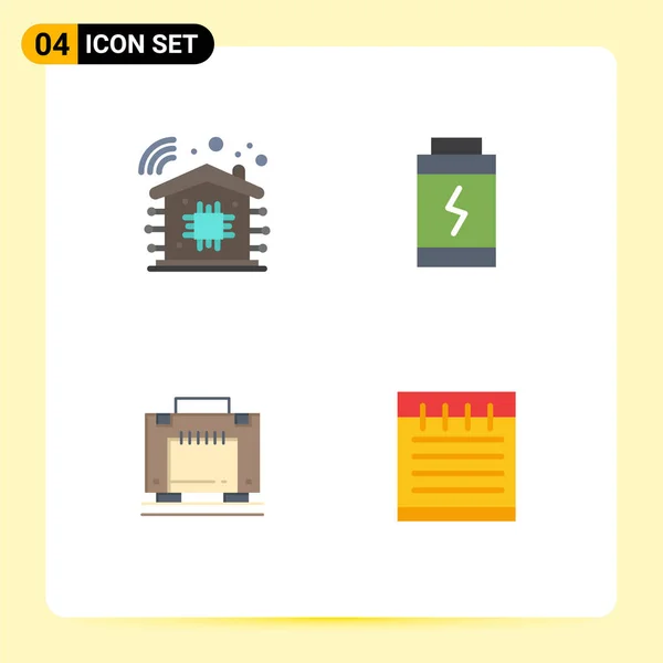 Set Von Modernen Symbolen Symbole Zeichen Für Intelligente Gepäck Batterie — Stockvektor