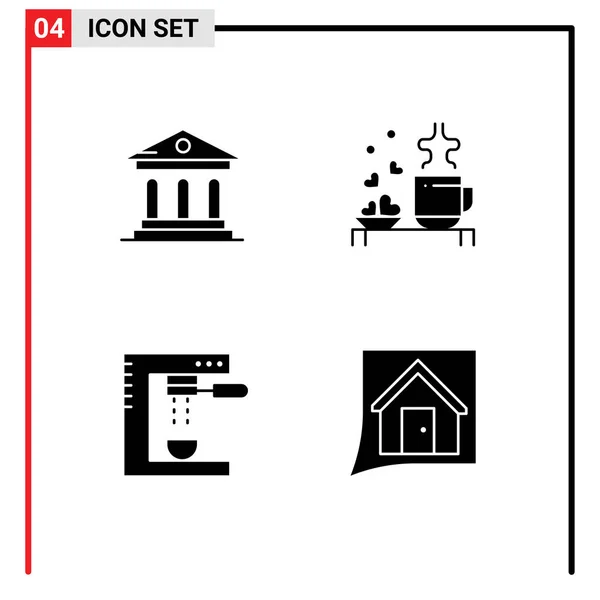 Universal Solid Glyphs Set Web Mobile Applications Egyetem Esküvő Bíróság — Stock Vector