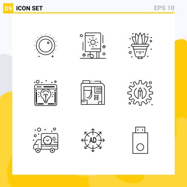 Ampul, fikir, parti, iş fikri için İşaretler, Düzenlenebilir Vektör Tasarım Elemanlarını dekore et