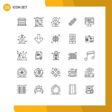 Universal Icon Symbols Group of 25 Modern Lines of code, set, user, pack, success Editable Vector Design Elements clipart