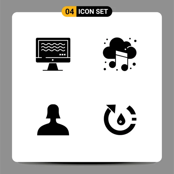 Universal Icon Symbols Group Modern Solid Glyphs Live Support Digital — Stockový vektor