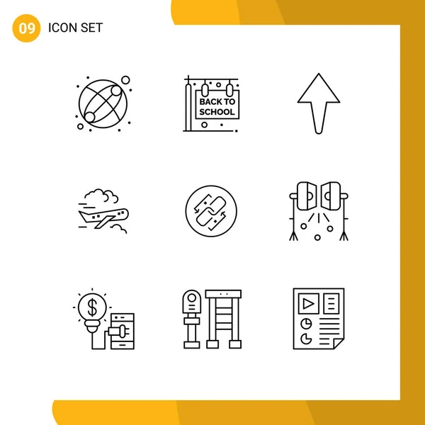 Set Von Modernen Symbolen Symbole Zeichen Für Link Url Chain — Stockvektor
