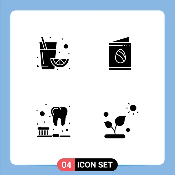 Creative Icons Modern Signs Sysymbols Fruit Teeth Card Wedding Plant — Vector de stock