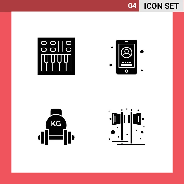 Creative Icons Modern Signs Symbols Amplifier Barbell Speaker Mobile Equipment — Stock Vector