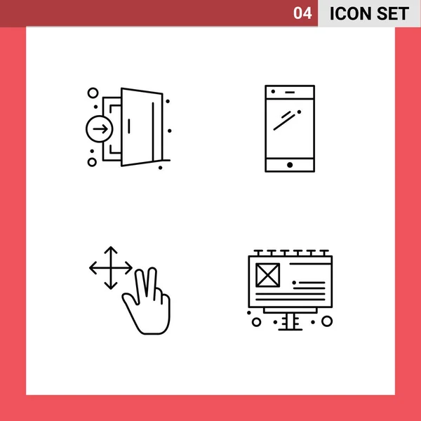 Stock Vector Icon Pack Líneas Símbolos Para Puertas Iphone Hospital — Vector de stock