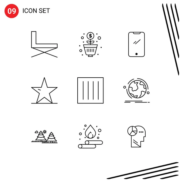 Creative Icons Modern Signs Sysymbols Nature Star Leaf Money Ecology — Vector de stock