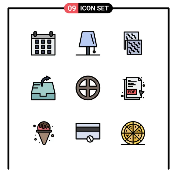 Set Modern Icons Sysymbols Signs Door Send Cloth Mailbox Material — Vector de stock